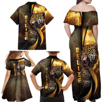 Belize Emancipation Day Family Matching Off Shoulder Maxi Dress and Hawaiian Shirt A Nation Proud And Free - Wonder Print Shop