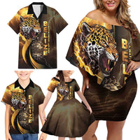 Belize Emancipation Day Family Matching Off Shoulder Short Dress and Hawaiian Shirt A Nation Proud And Free - Wonder Print Shop