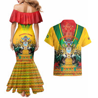 Guyana Emancipation Day Couples Matching Mermaid Dress and Hawaiian Shirt Guyanese And Pride - Wonder Print Shop