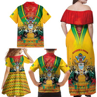 Guyana Emancipation Day Family Matching Off Shoulder Maxi Dress and Hawaiian Shirt Guyanese And Pride - Wonder Print Shop