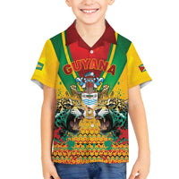 Guyana Emancipation Day Family Matching Off Shoulder Short Dress and Hawaiian Shirt Guyanese And Pride - Wonder Print Shop