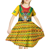 Guyana Emancipation Day Kid Short Sleeve Dress Guyanese And Pride - Wonder Print Shop