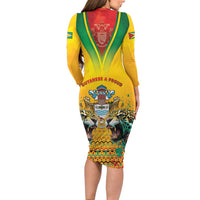 Guyana Emancipation Day Long Sleeve Bodycon Dress Guyanese And Pride - Wonder Print Shop
