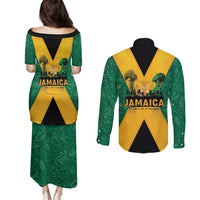 Jamaica Emancipation Day Couples Matching Puletasi and Long Sleeve Button Shirt Wi Likkle But Wi Tallawah - Wonder Print Shop