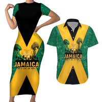 Jamaica Emancipation Day Couples Matching Short Sleeve Bodycon Dress and Hawaiian Shirt Wi Likkle But Wi Tallawah - Wonder Print Shop