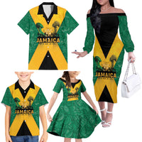 Jamaica Emancipation Day Family Matching Off The Shoulder Long Sleeve Dress and Hawaiian Shirt Wi Likkle But Wi Tallawah - Wonder Print Shop