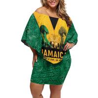 Jamaica Emancipation Day Off Shoulder Short Dress Wi Likkle But Wi Tallawah - Wonder Print Shop