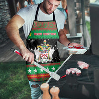 Saint Kitts And Nevis Christmas Apron Coat Of Arms Xmas Vibe - Wonder Print Shop