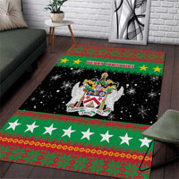 Saint Kitts And Nevis Christmas Area Rug Coat Of Arms Xmas Vibe - Wonder Print Shop