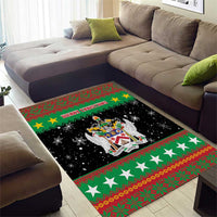 Saint Kitts And Nevis Christmas Area Rug Coat Of Arms Xmas Vibe - Wonder Print Shop