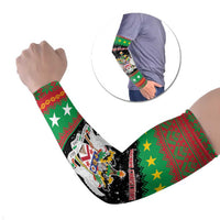 Saint Kitts And Nevis Christmas Arm Sleeves Coat Of Arms Xmas Vibe - Wonder Print Shop