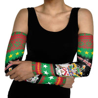 Saint Kitts And Nevis Christmas Arm Sleeves Coat Of Arms Xmas Vibe - Wonder Print Shop