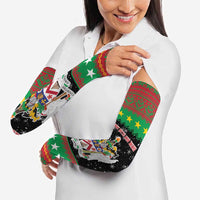 Saint Kitts And Nevis Christmas Arm Sleeves Coat Of Arms Xmas Vibe - Wonder Print Shop