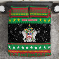 Saint Kitts And Nevis Christmas Bedding Set Coat Of Arms Xmas Vibe - Wonder Print Shop