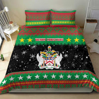 Saint Kitts And Nevis Christmas Bedding Set Coat Of Arms Xmas Vibe - Wonder Print Shop