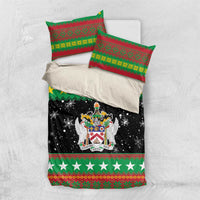 Saint Kitts And Nevis Christmas Bedding Set Coat Of Arms Xmas Vibe - Wonder Print Shop