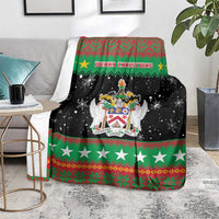 Saint Kitts And Nevis Christmas Blanket Coat Of Arms Xmas Vibe - Wonder Print Shop
