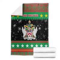 Saint Kitts And Nevis Christmas Blanket Coat Of Arms Xmas Vibe - Wonder Print Shop