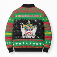 Saint Kitts And Nevis Christmas Bomber Puffer Jacket Coat Of Arms Xmas Vibe - Wonder Print Shop
