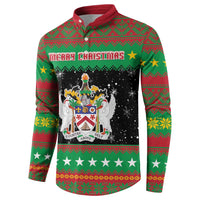 Saint Kitts And Nevis Christmas Button Sweatshirt Coat Of Arms Xmas Vibe - Wonder Print Shop