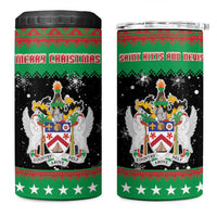 Saint Kitts And Nevis Christmas 4 in 1 Can Cooler Tumbler Coat Of Arms Xmas Vibe - Wonder Print Shop