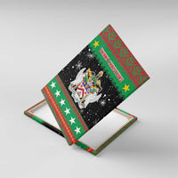 Saint Kitts And Nevis Christmas Canvas Wall Art Coat Of Arms Xmas Vibe - Wonder Print Shop