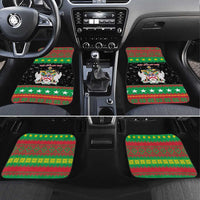 Saint Kitts And Nevis Christmas Car Mats Coat Of Arms Xmas Vibe - Wonder Print Shop