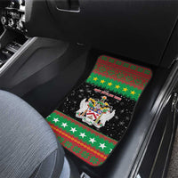 Saint Kitts And Nevis Christmas Car Mats Coat Of Arms Xmas Vibe - Wonder Print Shop