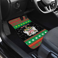 Saint Kitts And Nevis Christmas Car Mats Coat Of Arms Xmas Vibe - Wonder Print Shop