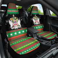 Saint Kitts And Nevis Christmas Car Seat Cover Coat Of Arms Xmas Vibe - Wonder Print Shop