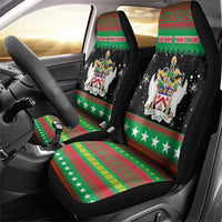 Saint Kitts And Nevis Christmas Car Seat Cover Coat Of Arms Xmas Vibe - Wonder Print Shop