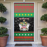 Saint Kitts And Nevis Christmas Door Cover Coat Of Arms Xmas Vibe - Wonder Print Shop
