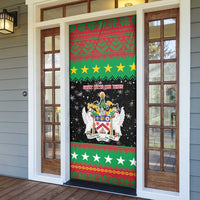 Saint Kitts And Nevis Christmas Door Cover Coat Of Arms Xmas Vibe - Wonder Print Shop