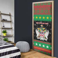 Saint Kitts And Nevis Christmas Door Cover Coat Of Arms Xmas Vibe - Wonder Print Shop