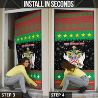 Saint Kitts And Nevis Christmas Door Cover Coat Of Arms Xmas Vibe - Wonder Print Shop