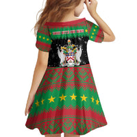 Saint Kitts And Nevis Christmas Family Matching Long Sleeve Bodycon Dress and Hawaiian Shirt Coat Of Arms Xmas Vibe - Wonder Print Shop