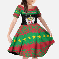 Saint Kitts And Nevis Christmas Family Matching Mermaid Dress and Hawaiian Shirt Coat Of Arms Xmas Vibe - Wonder Print Shop