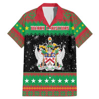 Saint Kitts And Nevis Christmas Family Matching Mermaid Dress and Hawaiian Shirt Coat Of Arms Xmas Vibe - Wonder Print Shop
