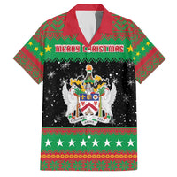 Saint Kitts And Nevis Christmas Family Matching Off The Shoulder Long Sleeve Dress and Hawaiian Shirt Coat Of Arms Xmas Vibe - Wonder Print Shop