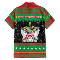 Saint Kitts And Nevis Christmas Family Matching Off The Shoulder Long Sleeve Dress and Hawaiian Shirt Coat Of Arms Xmas Vibe - Wonder Print Shop