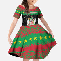 Saint Kitts And Nevis Christmas Family Matching Off Shoulder Maxi Dress and Hawaiian Shirt Coat Of Arms Xmas Vibe - Wonder Print Shop
