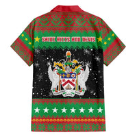 Saint Kitts And Nevis Christmas Family Matching Short Sleeve Bodycon Dress and Hawaiian Shirt Coat Of Arms Xmas Vibe - Wonder Print Shop