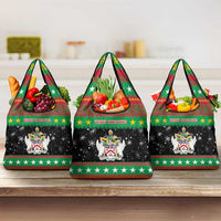 Saint Kitts And Nevis Christmas Grocery Bag Coat Of Arms Xmas Vibe - Wonder Print Shop
