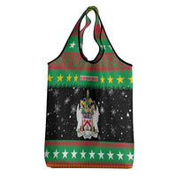 Saint Kitts And Nevis Christmas Grocery Bag Coat Of Arms Xmas Vibe - Wonder Print Shop