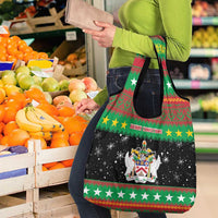 Saint Kitts And Nevis Christmas Grocery Bag Coat Of Arms Xmas Vibe - Wonder Print Shop