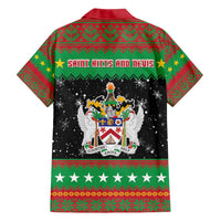 Saint Kitts And Nevis Christmas Hawaiian Shirt Coat Of Arms Xmas Vibe - Wonder Print Shop