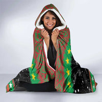 Saint Kitts And Nevis Christmas Hooded Blanket Coat Of Arms Xmas Vibe - Wonder Print Shop