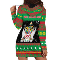 Saint Kitts And Nevis Christmas Hoodie Dress Coat Of Arms Xmas Vibe - Wonder Print Shop