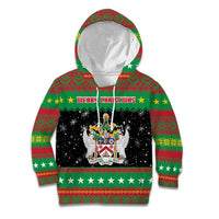 Saint Kitts And Nevis Christmas Kid Hoodie Coat Of Arms Xmas Vibe - Wonder Print Shop