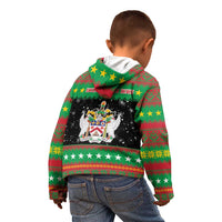 Saint Kitts And Nevis Christmas Kid Hoodie Coat Of Arms Xmas Vibe - Wonder Print Shop